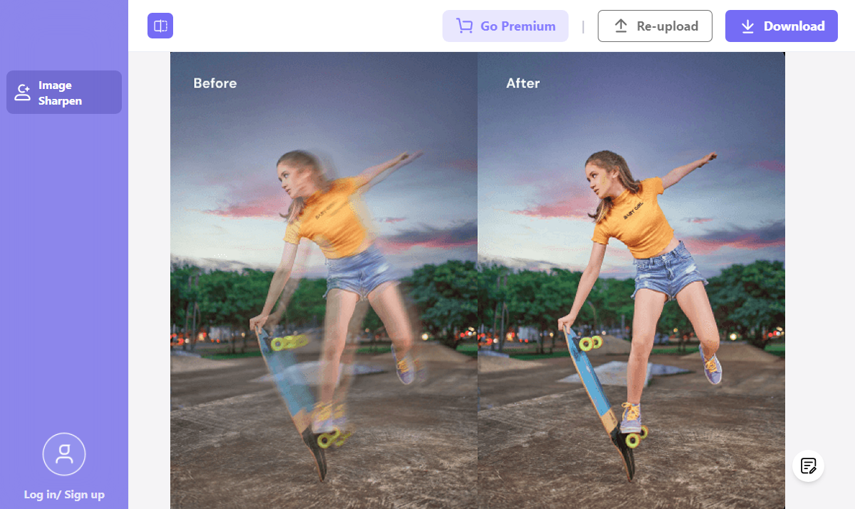 Interface of Media.io - another online tool to unblur image