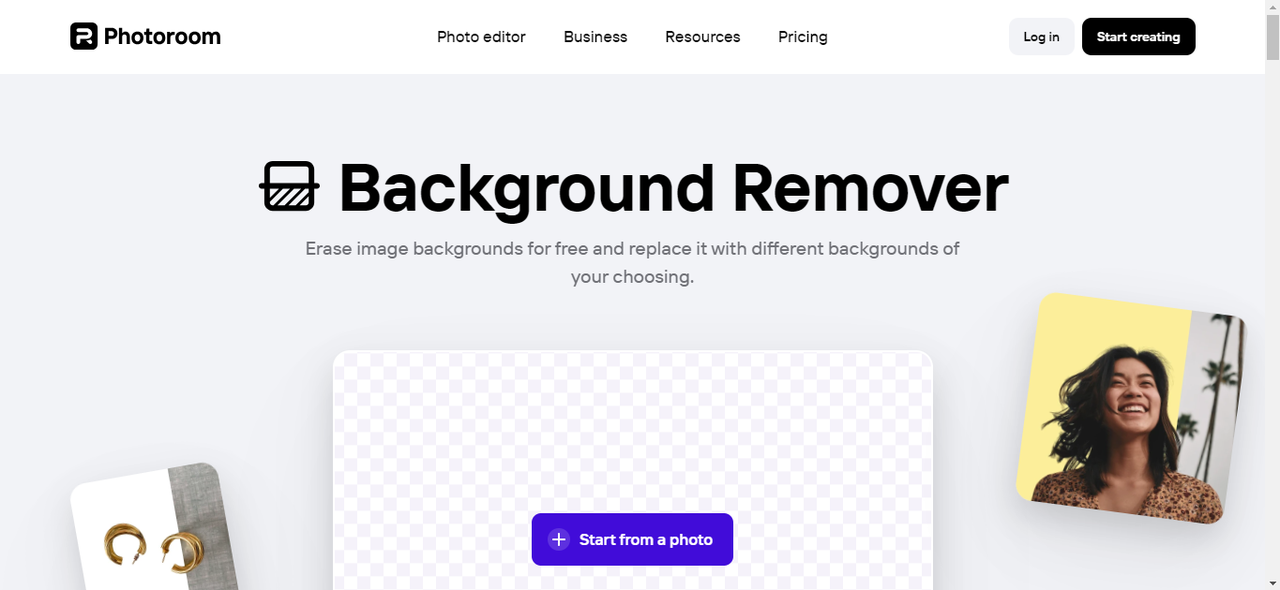 Remove background with Photoroom