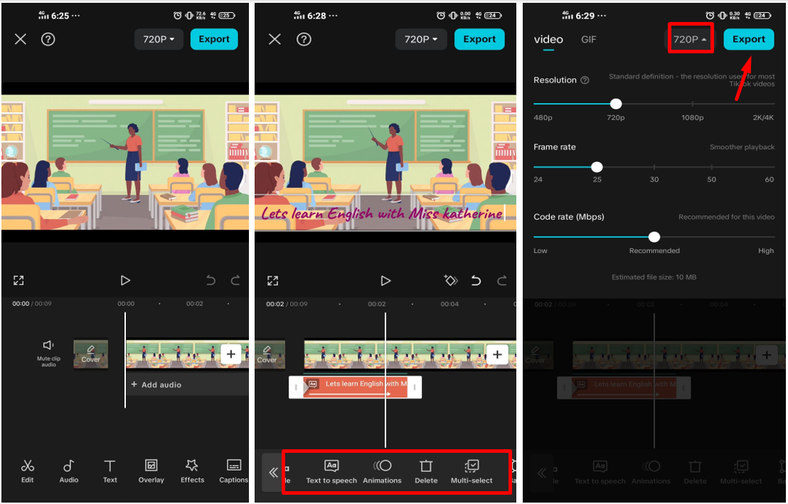 Image showing how to make animation videos using CapCut mobile app