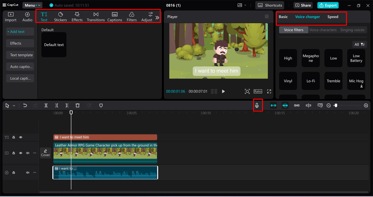 Customizing the cartoon video using the advanced features in the CapCut desktop video editor