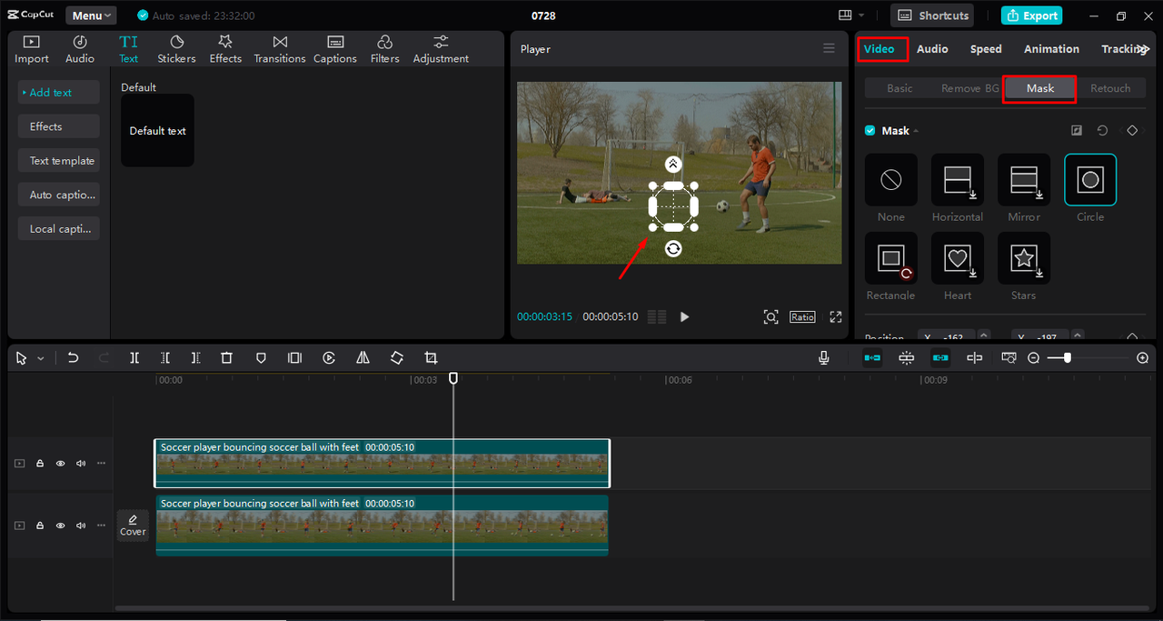 Removing unwanted objects from videos by masking them in the CapCut desktop video editor