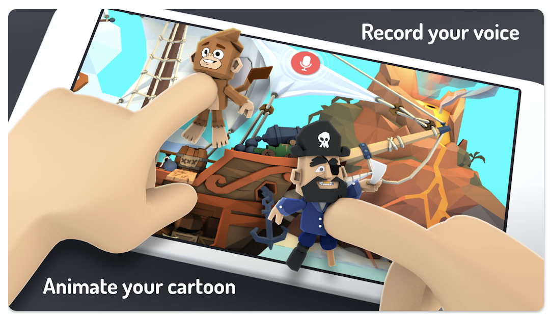 Interface of Toontastic 3D to create a 3D animation