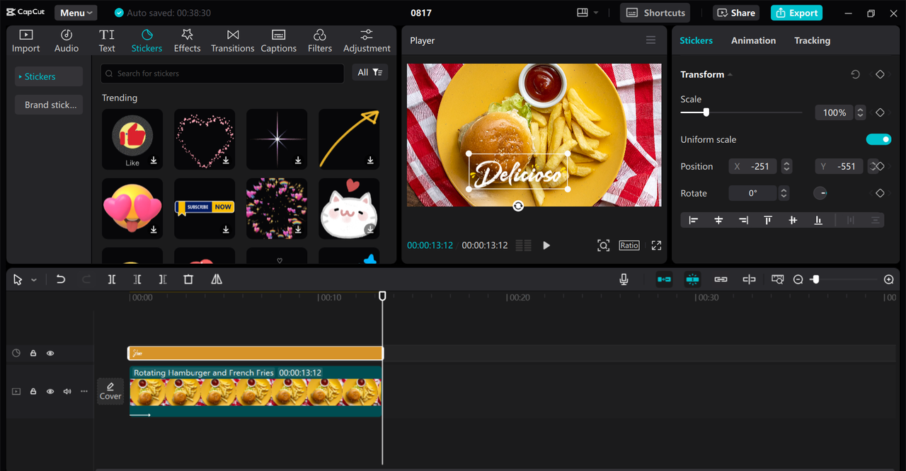 Editing interface of the CapCut desktop video editor - an ideal choice to remove a person from the video