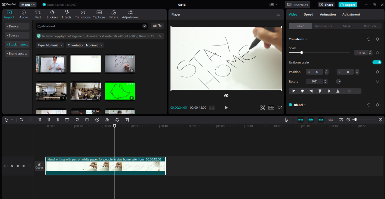 CapCut desktop video editor is a versatile whiteboard animation video creator 