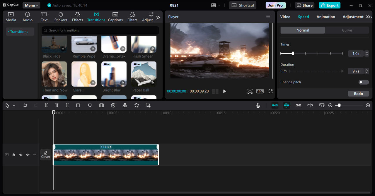 Editing interface of the CapCut desktop video editor - a perfect tool for cross cutting parallel editing