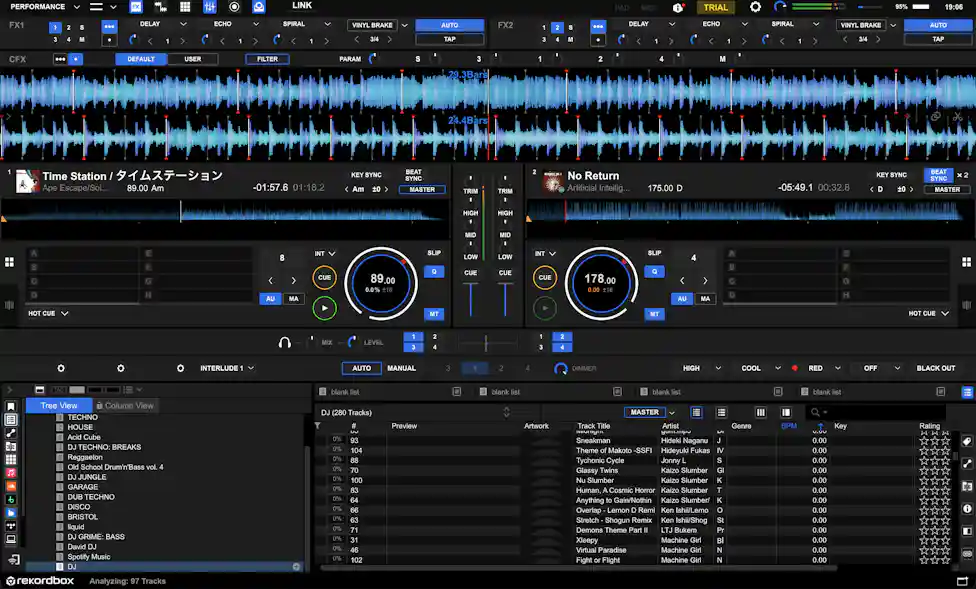 Interface of the Rekordbox - another DJ voice maker software available for free