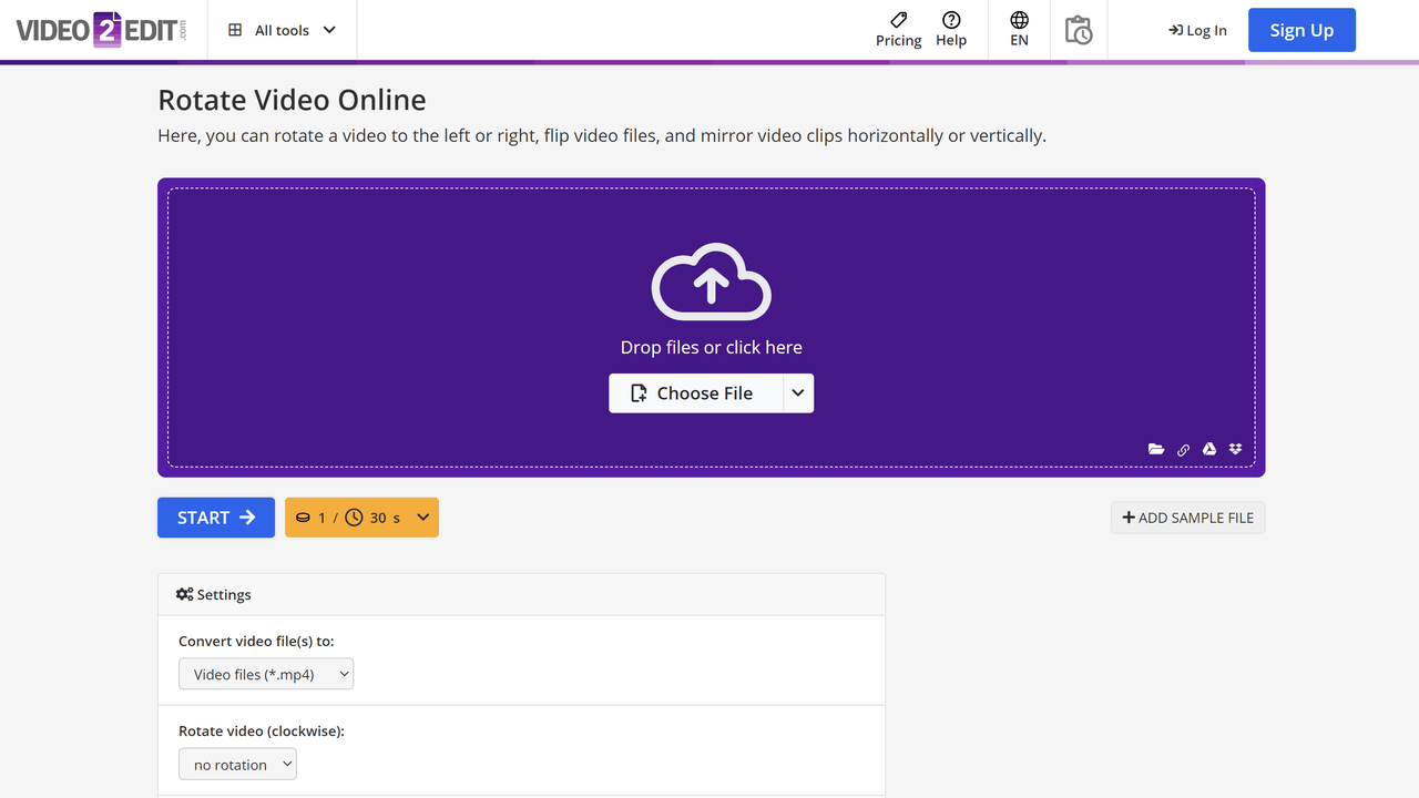 Free video flip and rotate online with Video2Edit