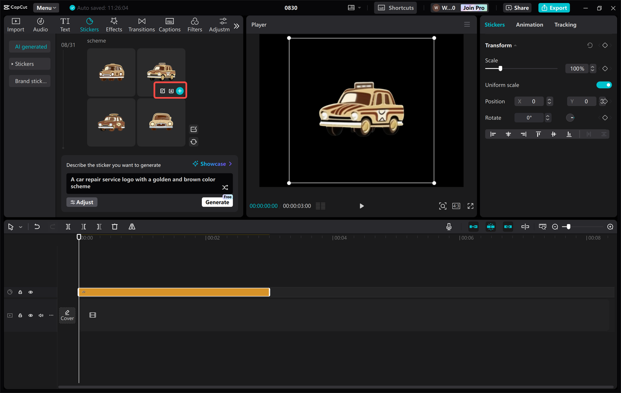 Customize and download your logo from the CapCut desktop video editor 