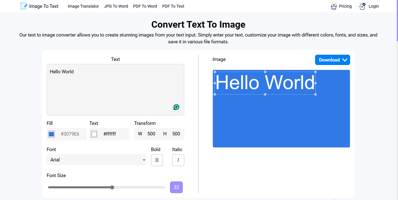 Turn text into images online with a text converter