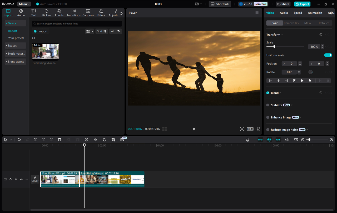 Interface of the CapCut desktop video editor – a robust online video montage maker