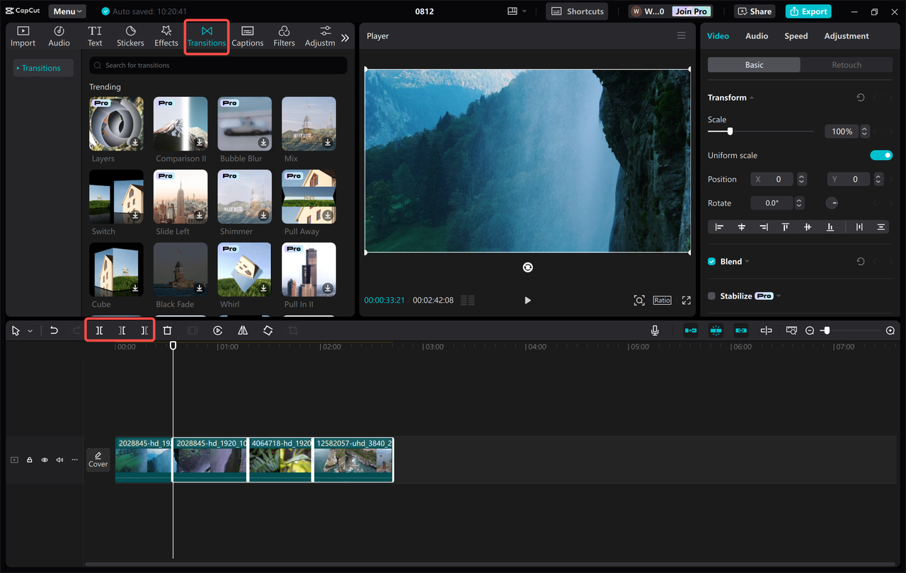 Arrange and edit video clips on the timeline in CapCut desktop video editor