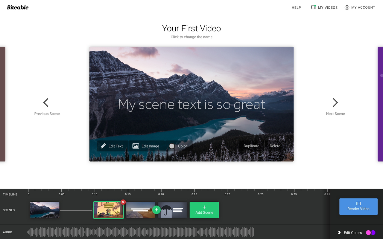 Biteable – the free montage video editor on your desktop