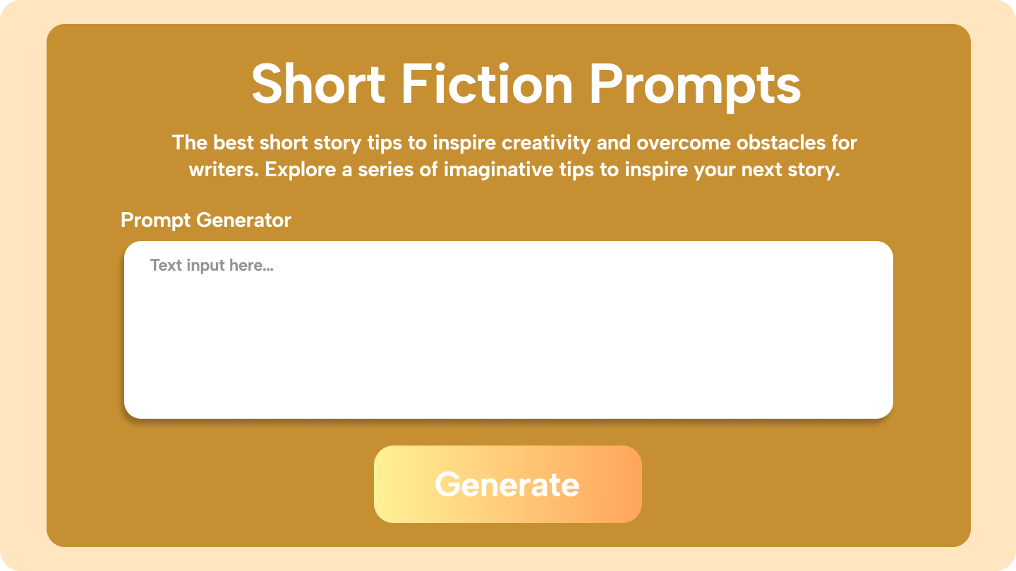 Mga Prompt ng Maikling Fiction 