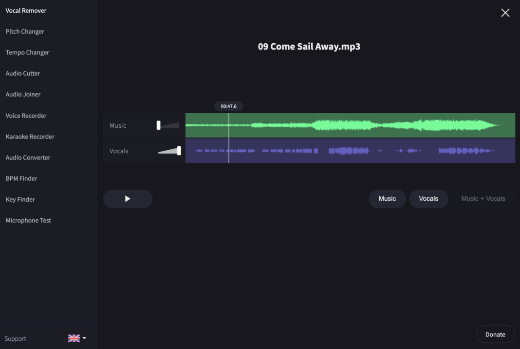 How to make a karaoke track with Vocal Remover and Isolation