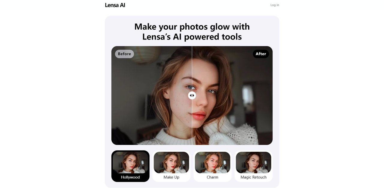 Lensa AI interface