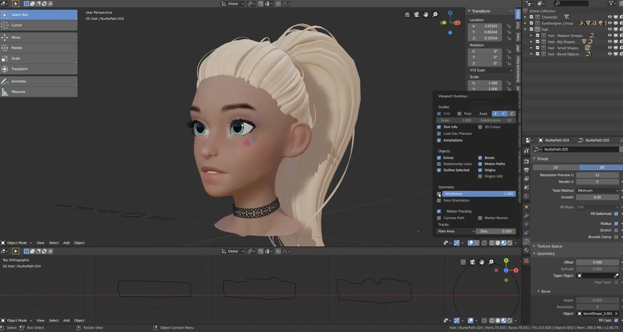 Make cartoon character 3D models with Blender