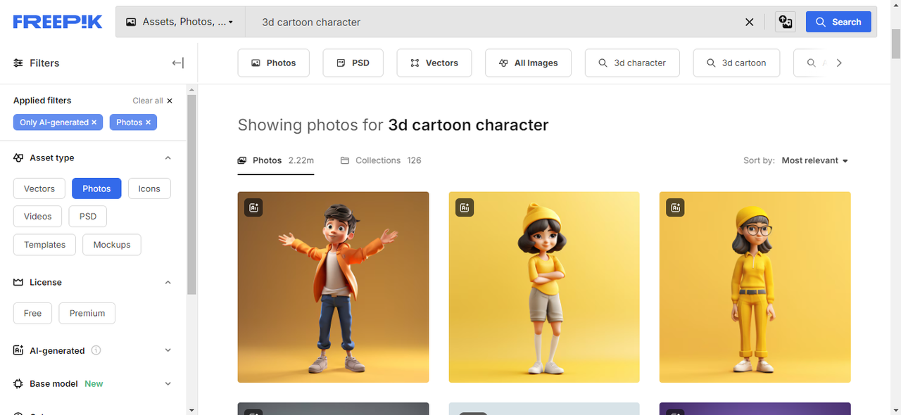 Filter your 3D cartoon character