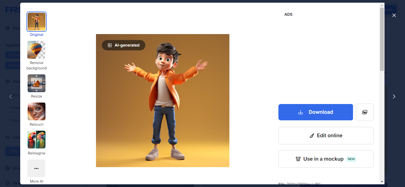 Download your 3D cartoon character