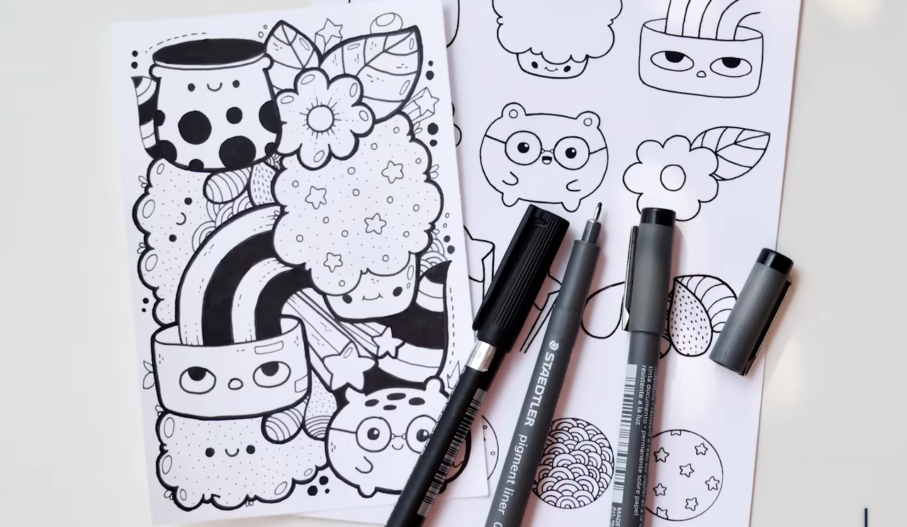 Draw your coloring painting in details