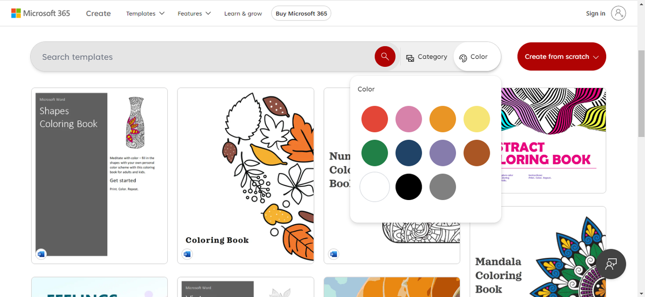 Search for your coloring book template