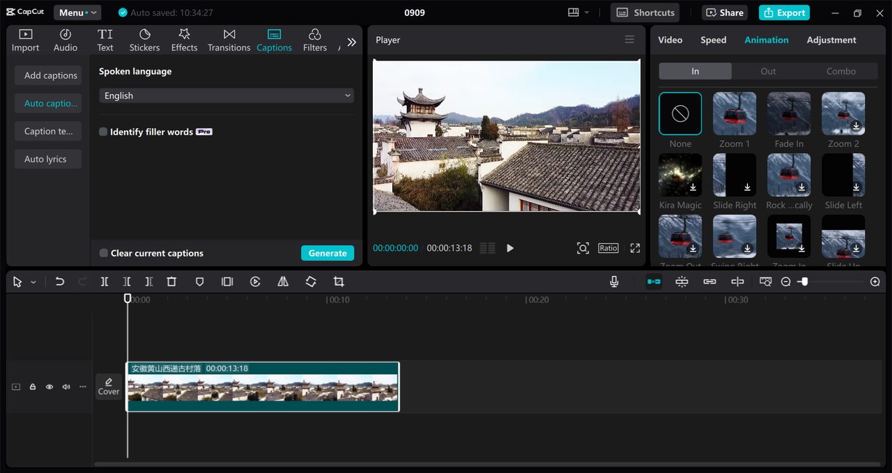 Interface of the CapCut desktop video editor - an alternative way to reverse videos 