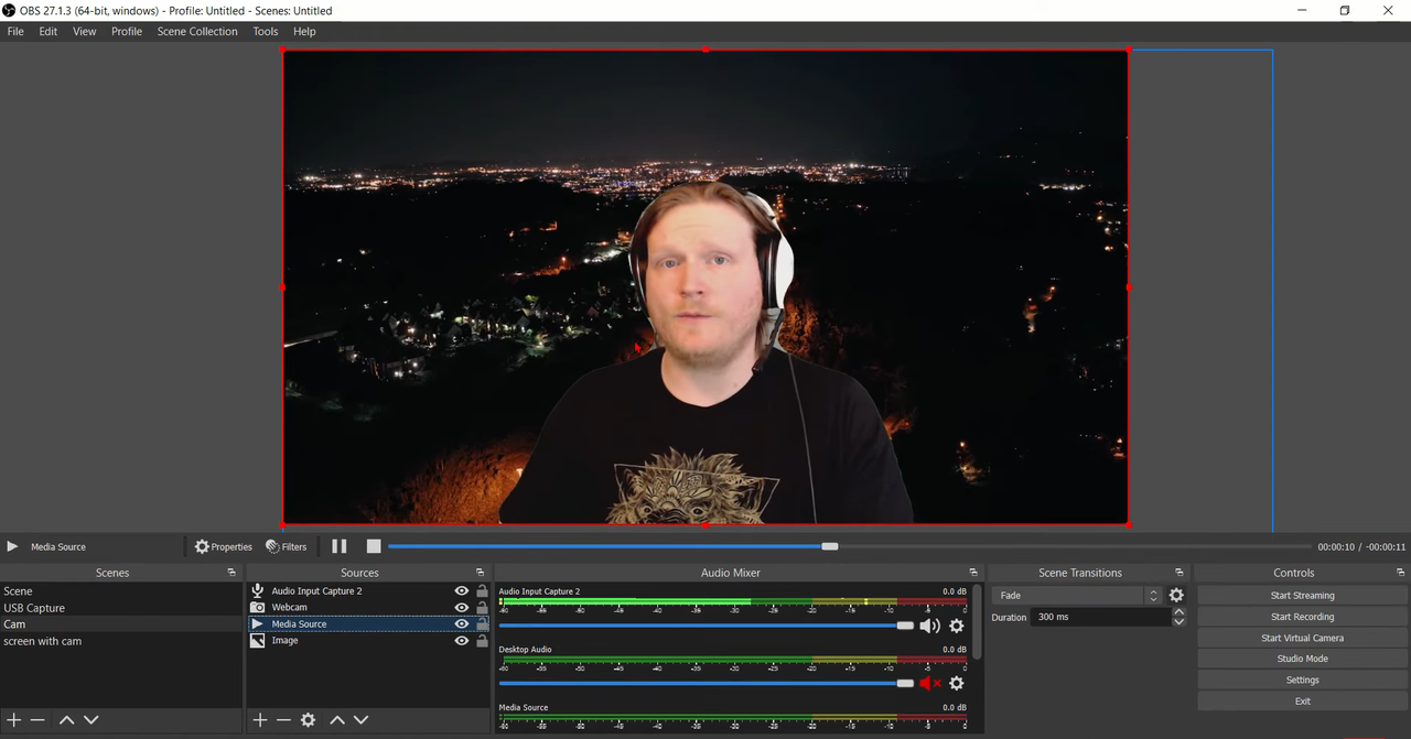 Replacing a background with a green screen in OBS