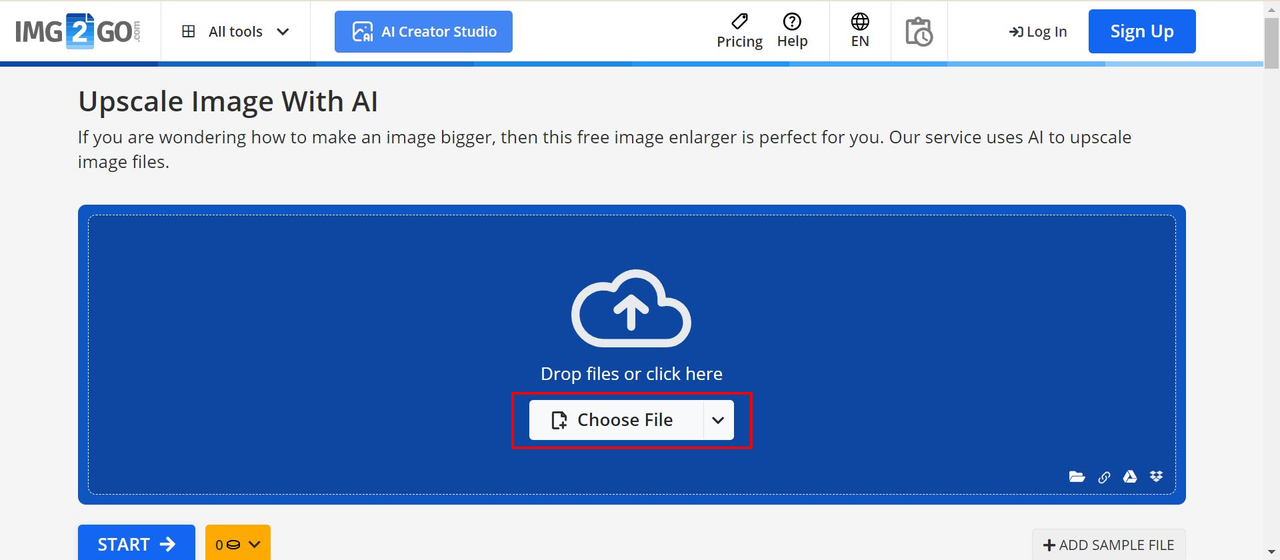 Click the "Choose File" button