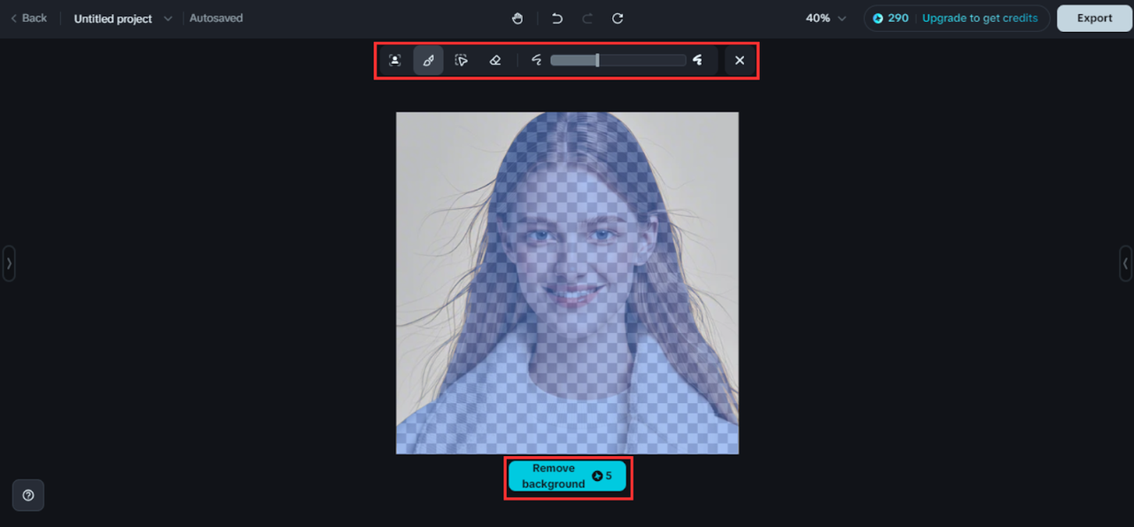 Customize your transparent background area