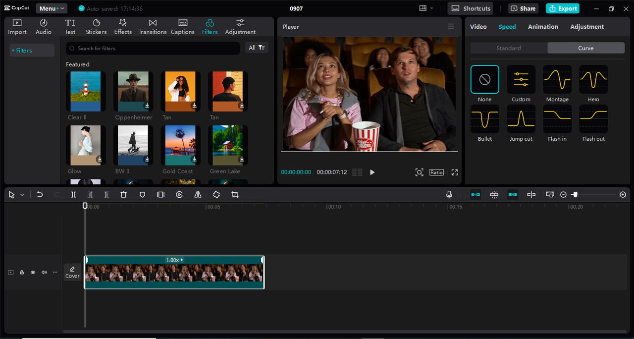 Interface of the CapCut desktop video editor - the best tool to do continuity editing for consistent flow