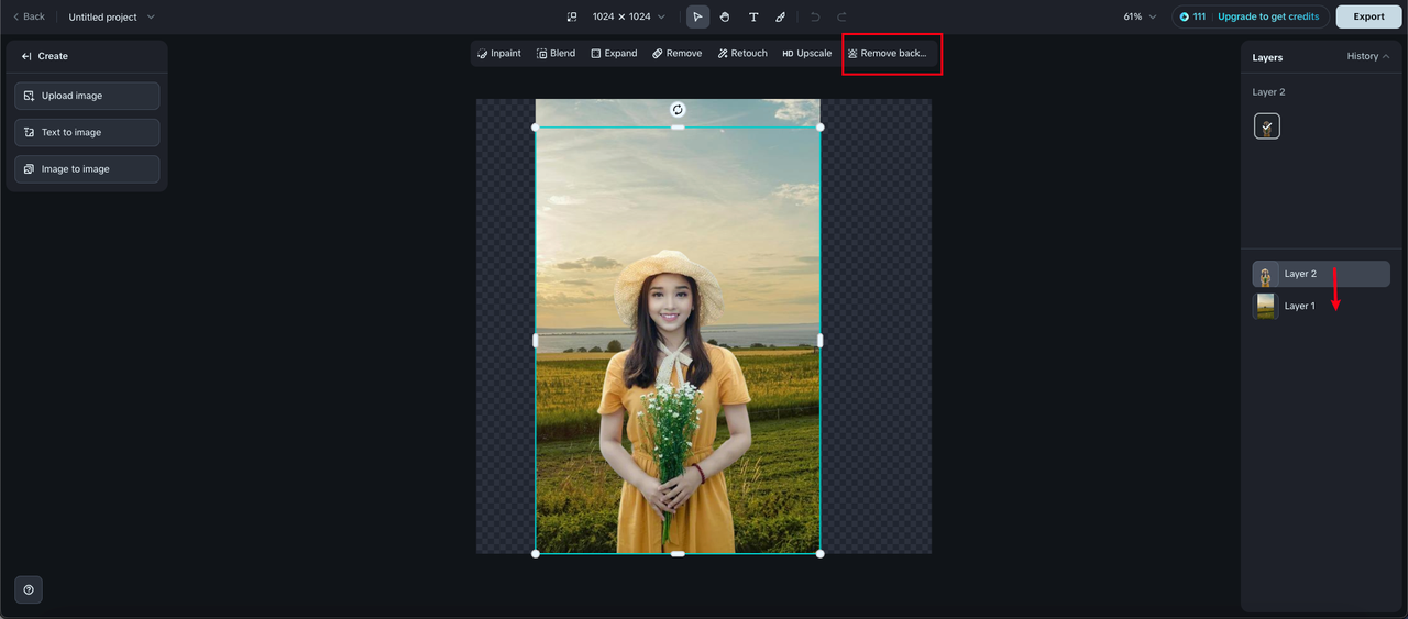 how to overlay photos using Dreamina