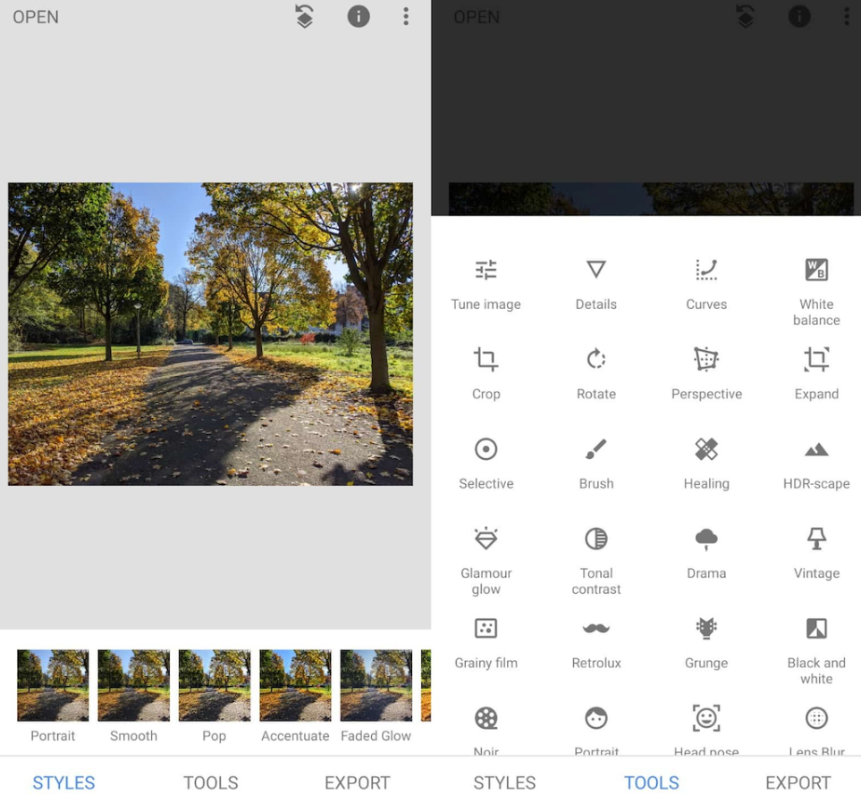 how to overlay images with Snapseed