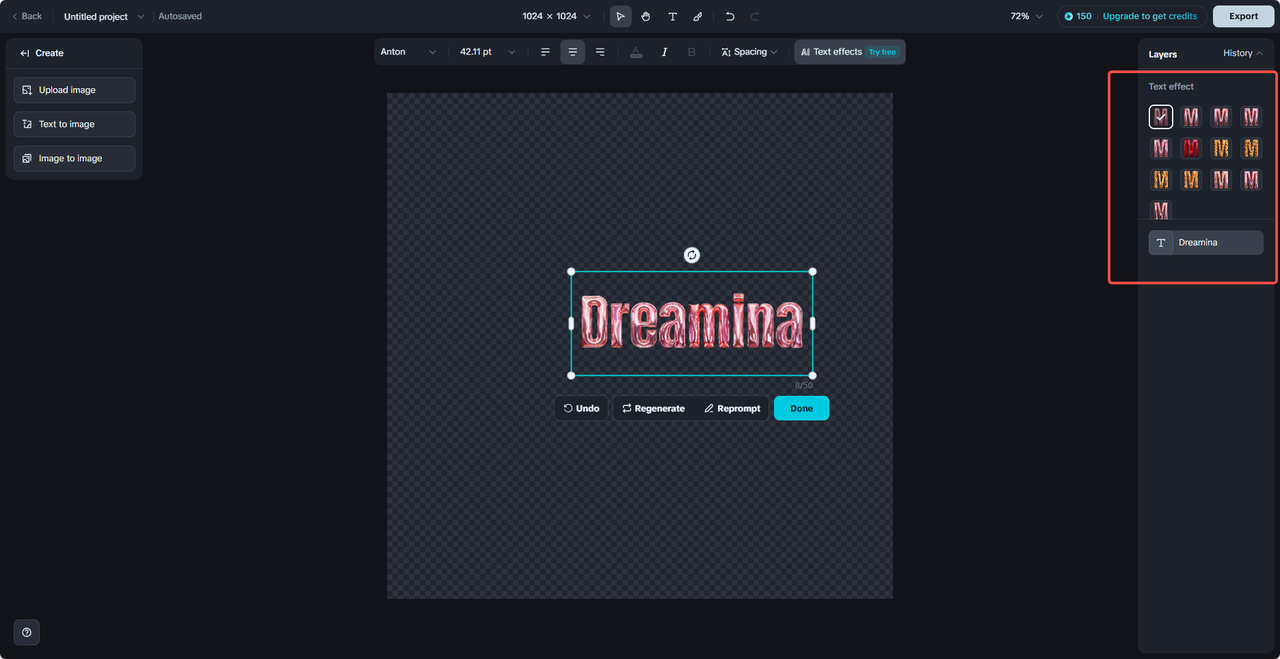 3D text with Dreamina