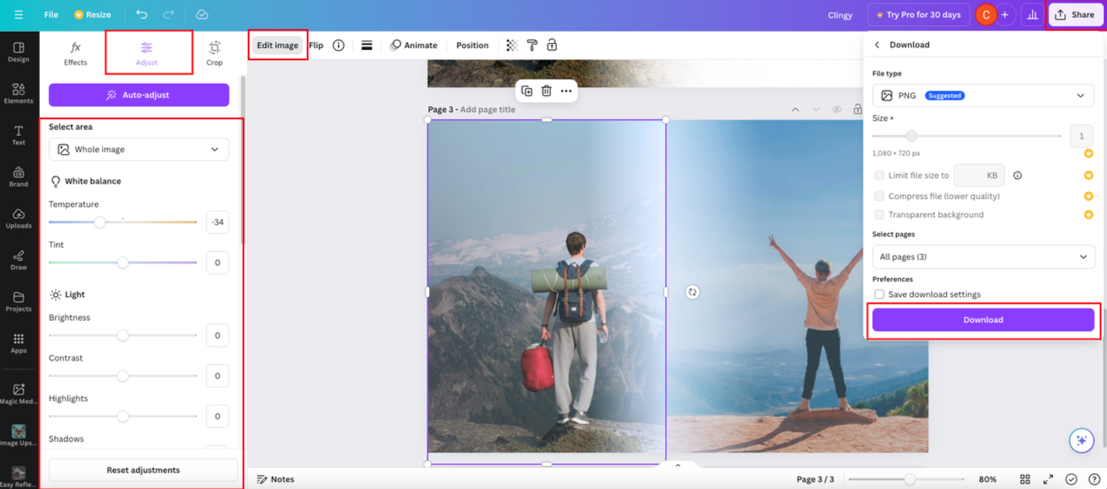 download blended photos together with Canva