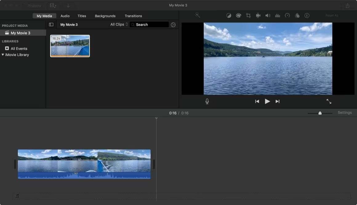 Import your video into iMovie