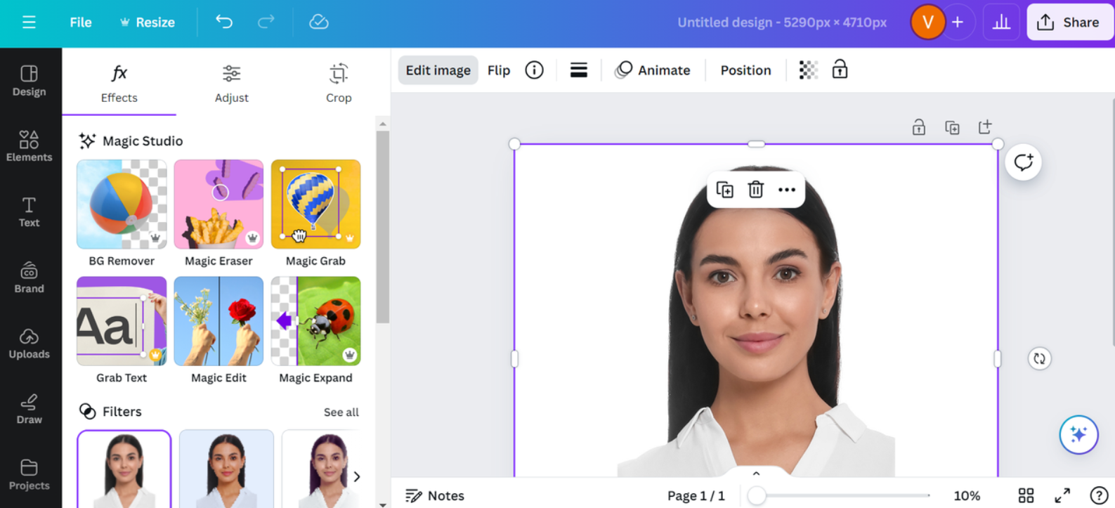 Canvas photo editor