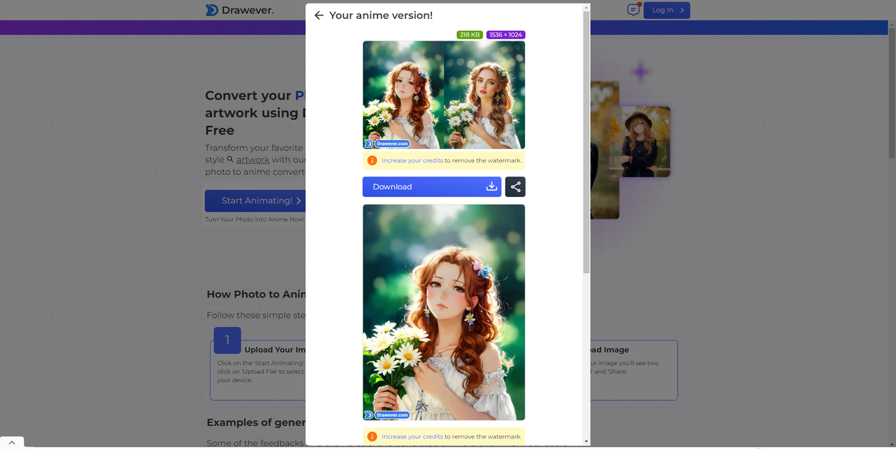 Drawever- AI anime generator from photo
