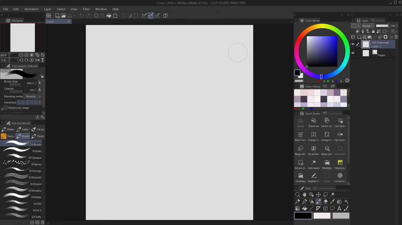 Canvas in Clip Studio Paint