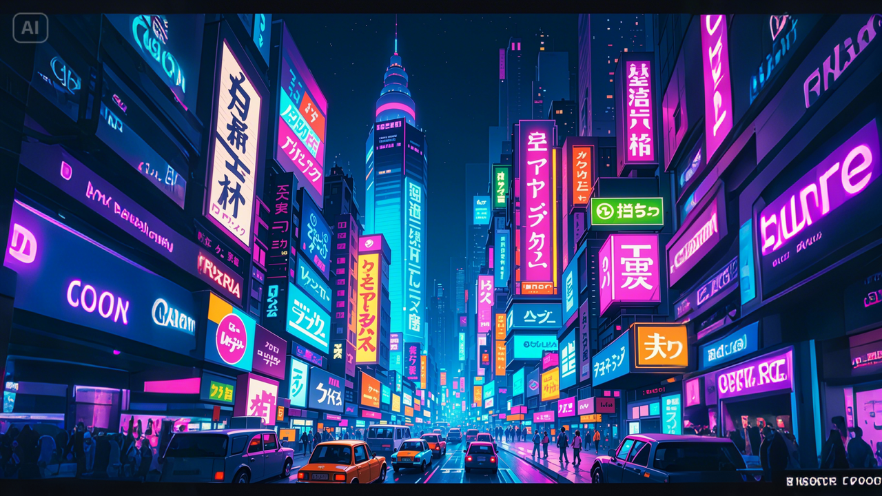 Cyberpunk cityscape