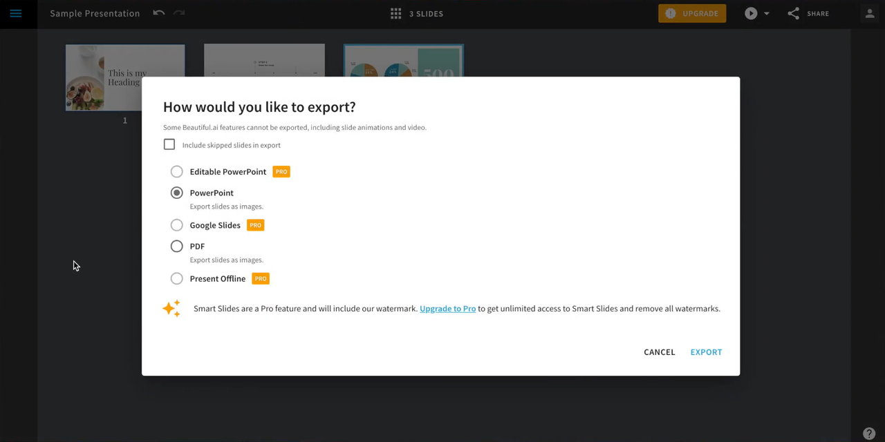 Finalize & export your slides