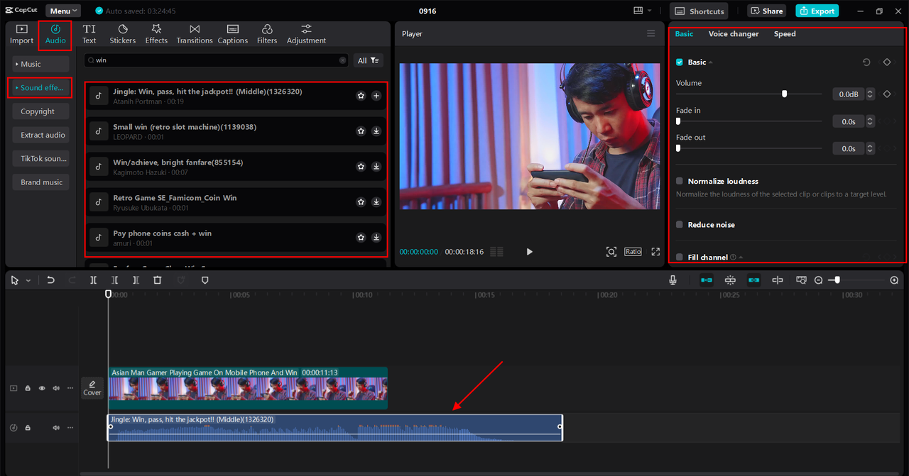 Exporting or sharing the video from the CapCut desktop editor