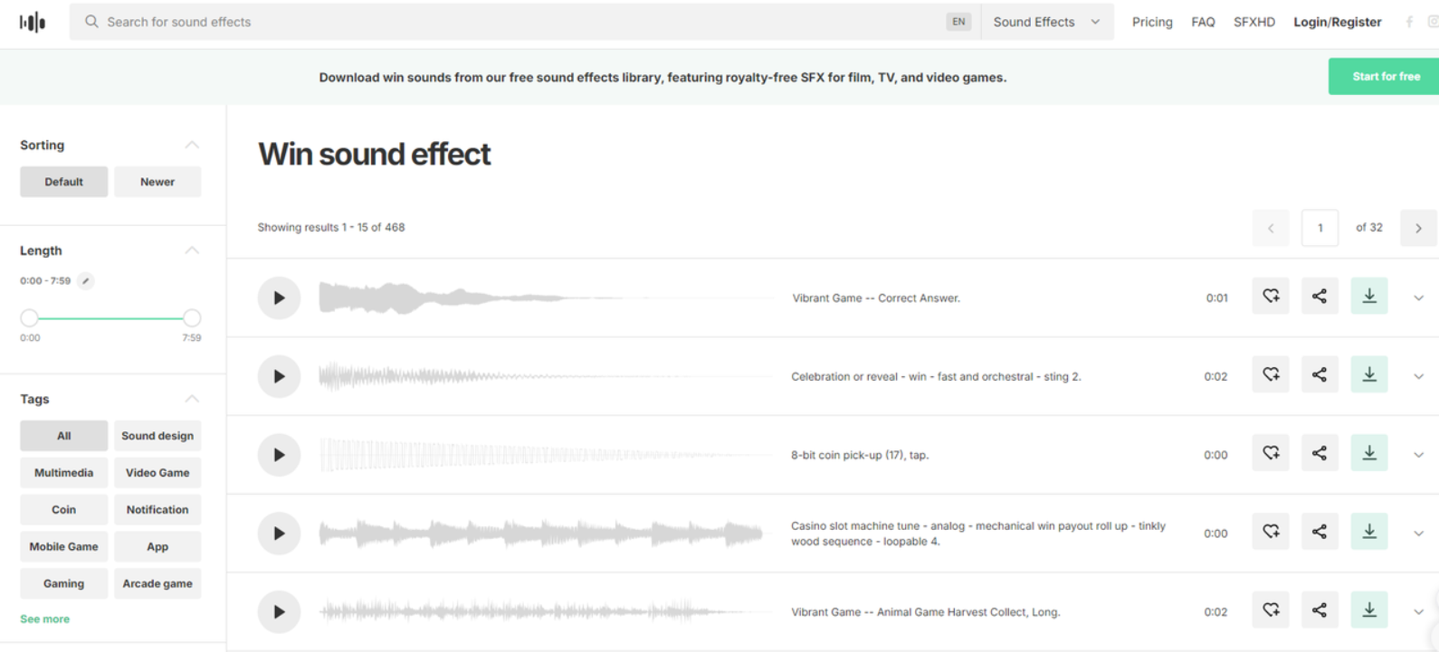 Soundsnap provides a vast array of winning music sound effect