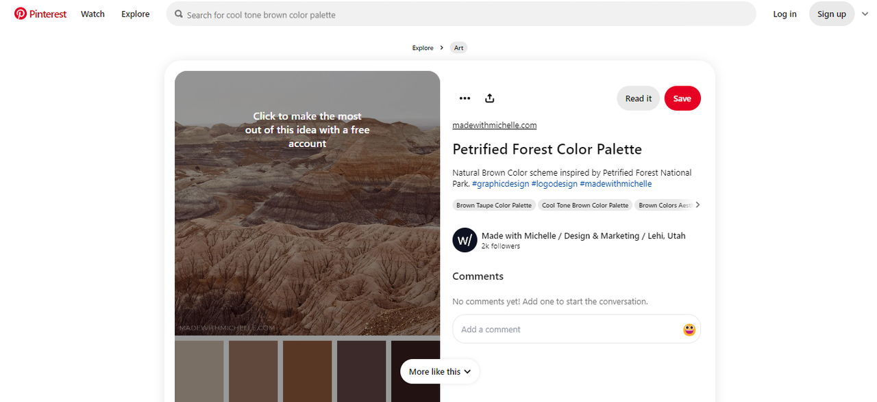 Image showing brown colour swatch in Pinterest 