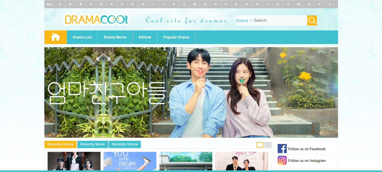 Interface of DramaCool -  one of the best websites to download Korean dramas with English subtitles 