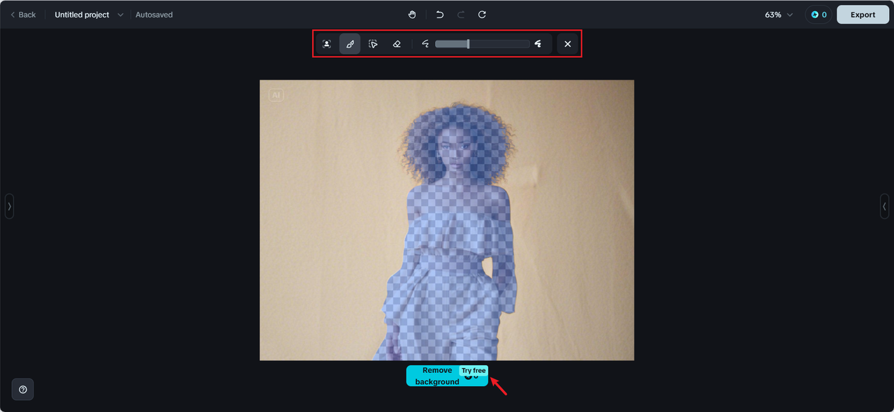 Select object or human and remove background