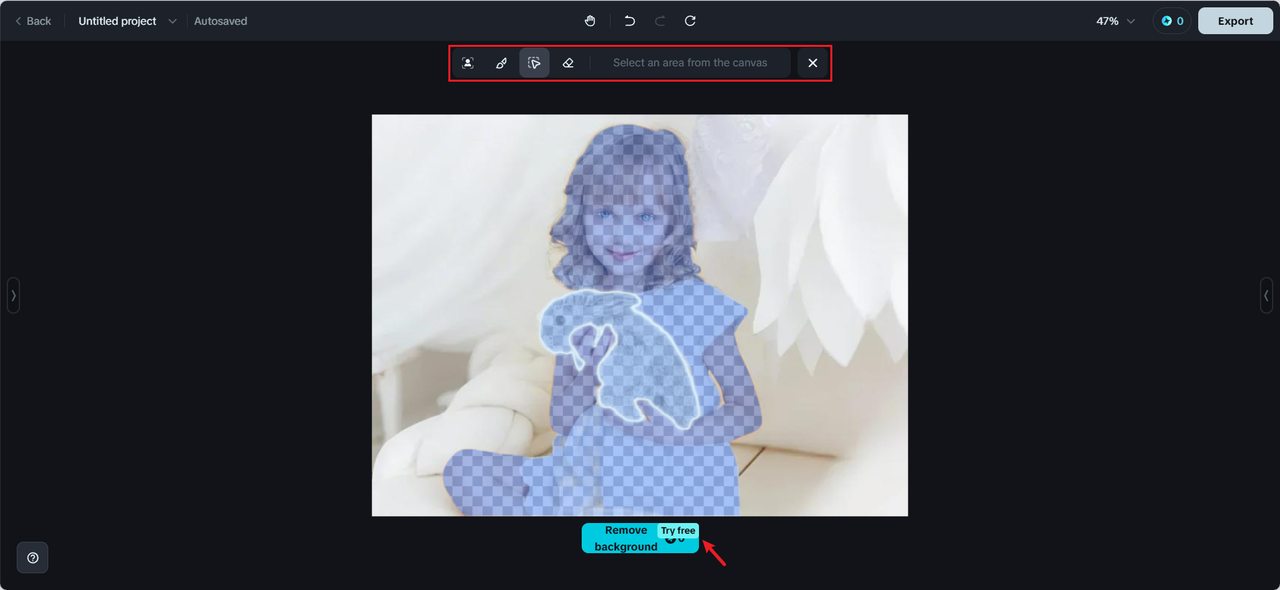 Select object and remove background