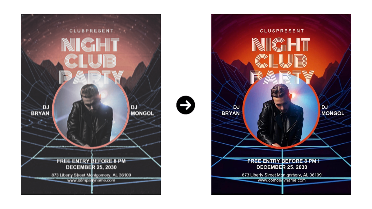 Retouch your party flyer