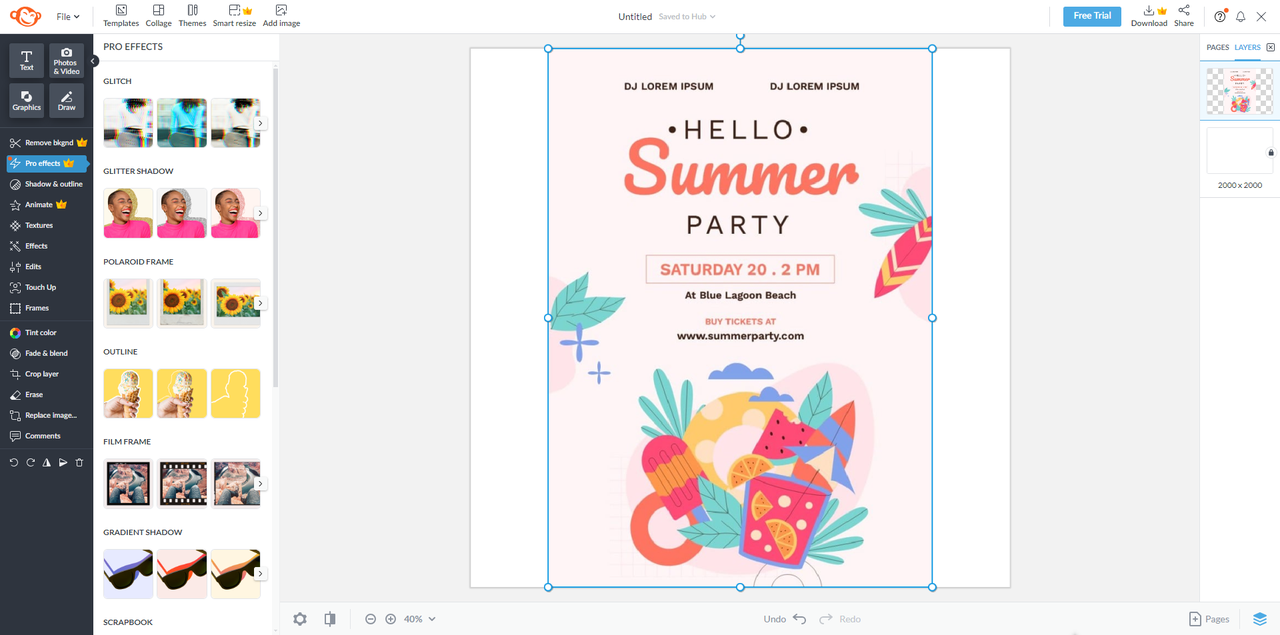 Create flyers manually using PicMonkey