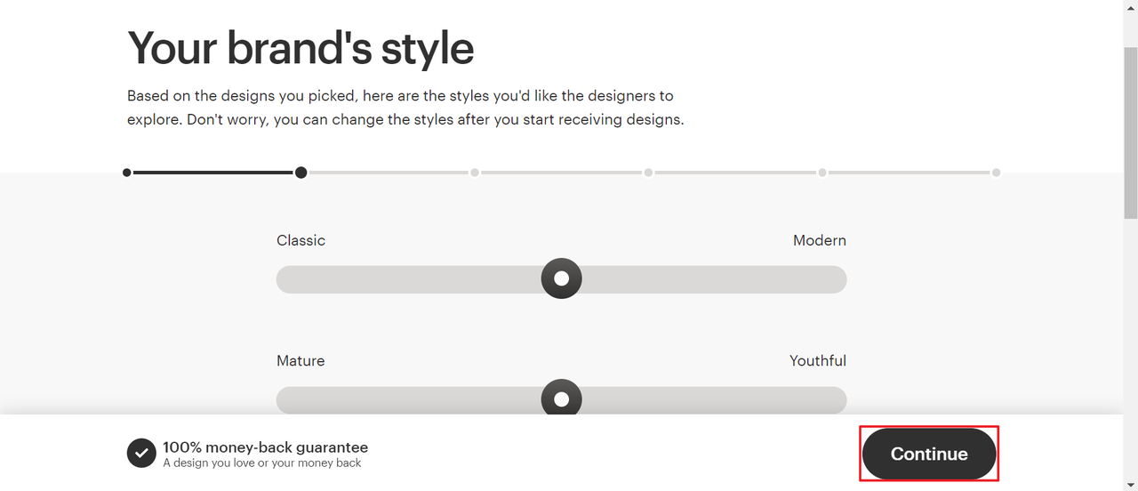 The brand styles page