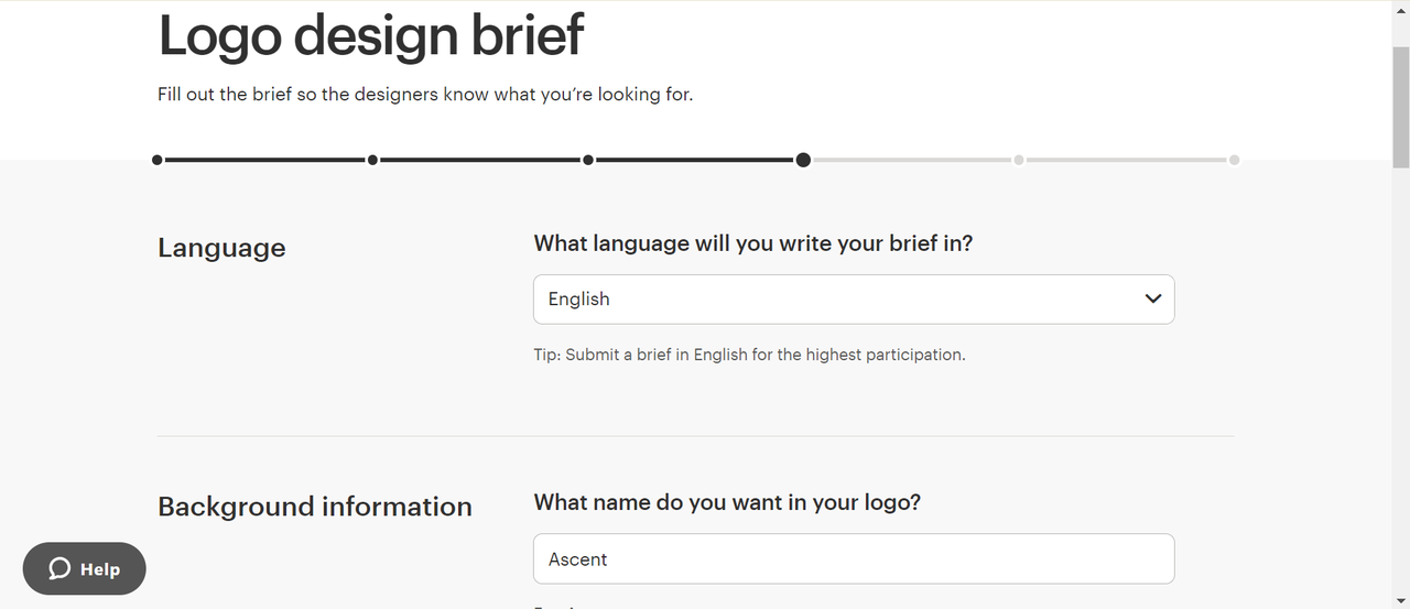 Fill in your design brief