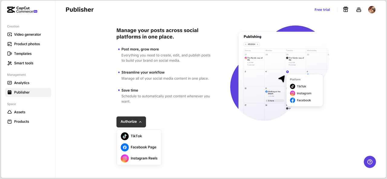 Publish and track data